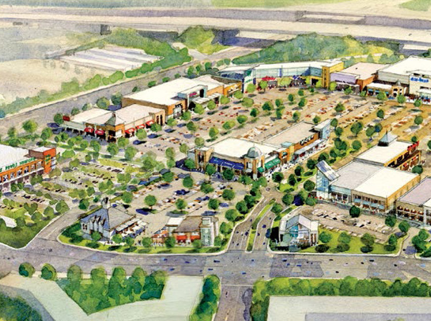 Drawing of aerial view of Easton Gateway at Easton Town Center in Columbus, OH