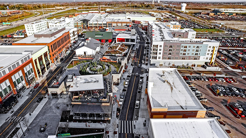 Aerial view of Liberty center