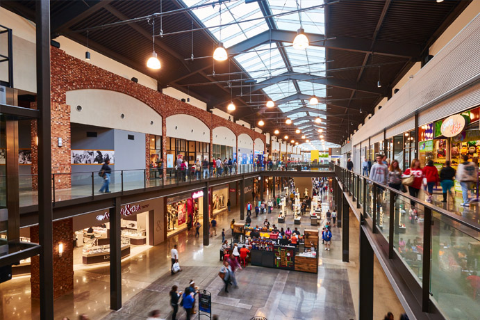 Interior of Liberty Center shopping mall