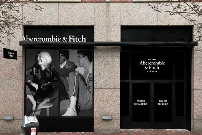 Outside of coming soon Abercrombie & Fitch store at Ohio State
